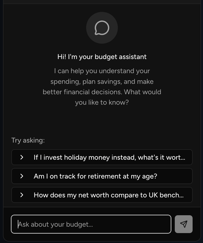 Portfolio Assistant interface showing investment insights